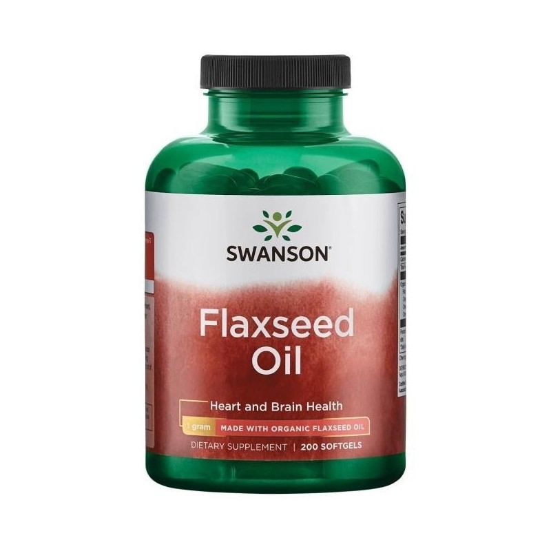 SWANSON Flaxseed Oil 1000 mg (200 kaps.)