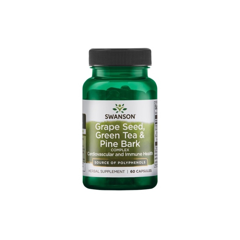 SWANSON Grape Seed, Green Tea & Pine Bark Complex (60 kaps.)