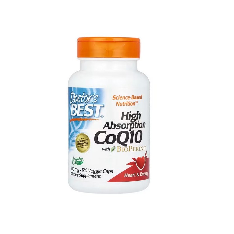 DOCTOR'S BEST Koenzym Q10 100 mg i Piperyna BioPerine - Vegan (120 kaps.)