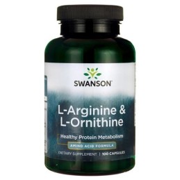 SWANSON L-Arginina & L-Ornityna (100 kaps.)