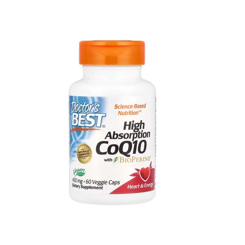 DOCTOR'S BEST Koenzym Q10 400 mg i Piperyna BioPerine - Vegan (60 kaps.)