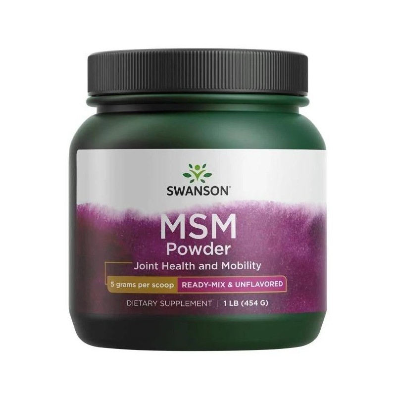 SWANSON Siarka MSM - Metylosulfonylometan w proszku (454 g)