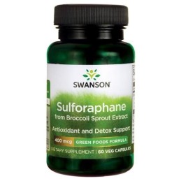 SWANSON Sulforaphane from Broccoli Sprout Extract - Sulforafan 400 mcg (60 kaps.)