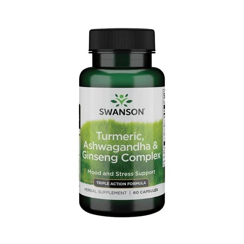 SWANSON Turmeric, Ashwagandha & Ginseng Complex (60 kaps.)