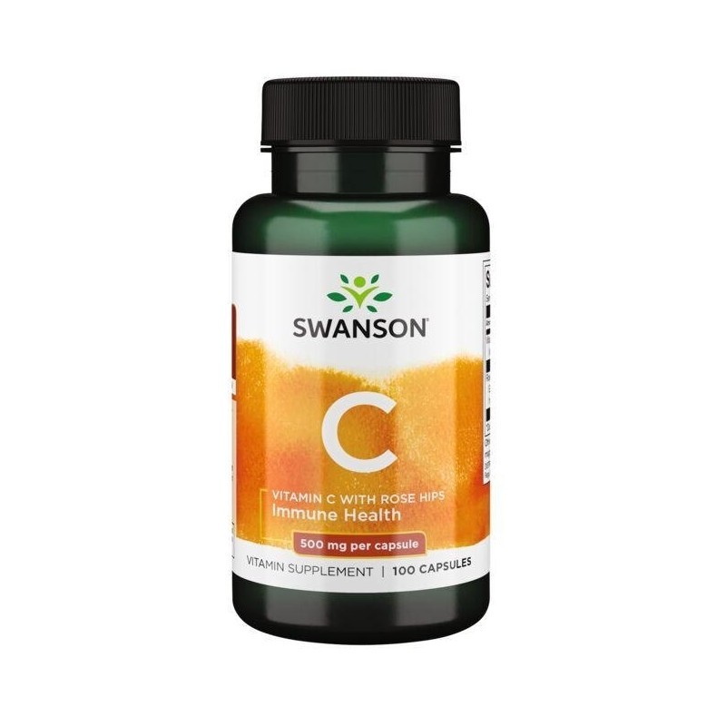 SWANSON Vitamin C with Rose Hips (100 kaps.)