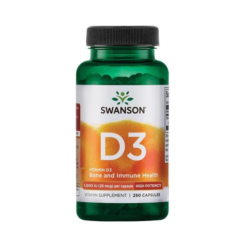SWANSON Vitamin D3 1000 IU (25 mcg) (250 kaps.)