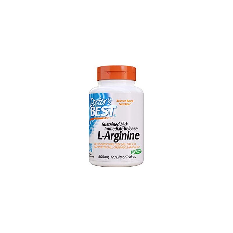 DOCTOR'S BEST Sustained Plus Immediate Release L-Arginine 500 mg (120 tabl.)