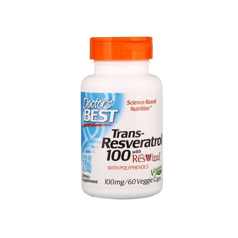 DOCTOR'S BEST Trans-Resveratrol 100 mg + Polifenole 80 mg (60 kaps.)
