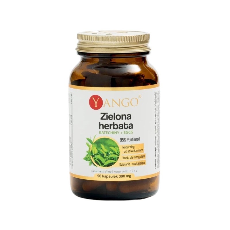YANGO Zielona herbata - 95% polifenoli - Katechiny + EGCG (90 kaps.)