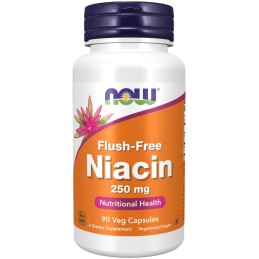 NOW FOODS Flush-Free Niacin 250 mg - Niacyna Flush Free (90 kaps.)