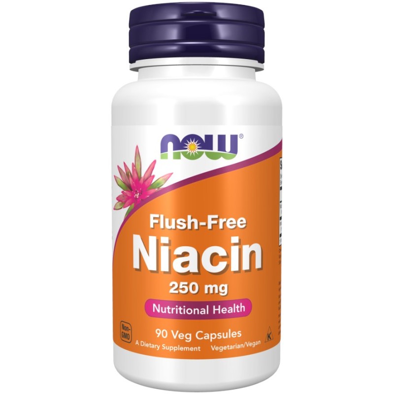 NOW FOODS Flush-Free Niacin 250 mg - Niacyna Flush Free (90 kaps.)