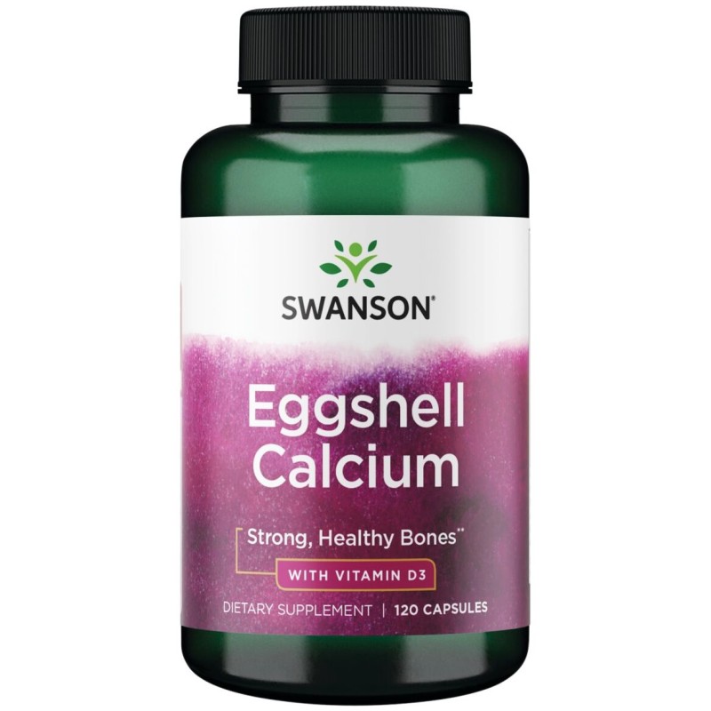 SWANSON Eggshell Calcium with Vitamin D3 (120 kaps.)