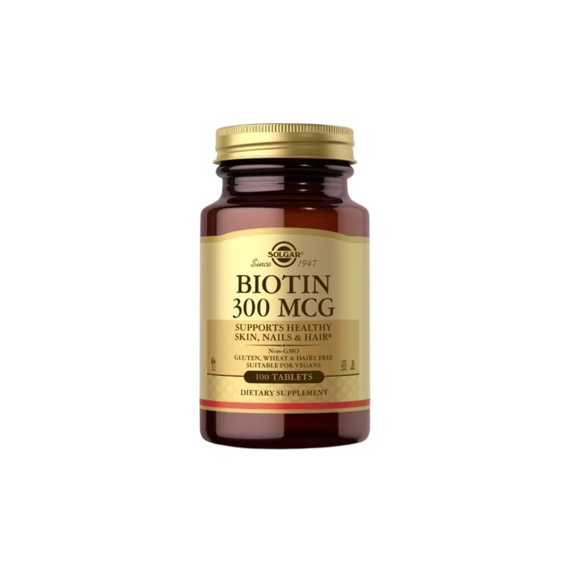 SOLGAR Biotin 300 mcg - Biotyna 300 mcg (100 tabl.)