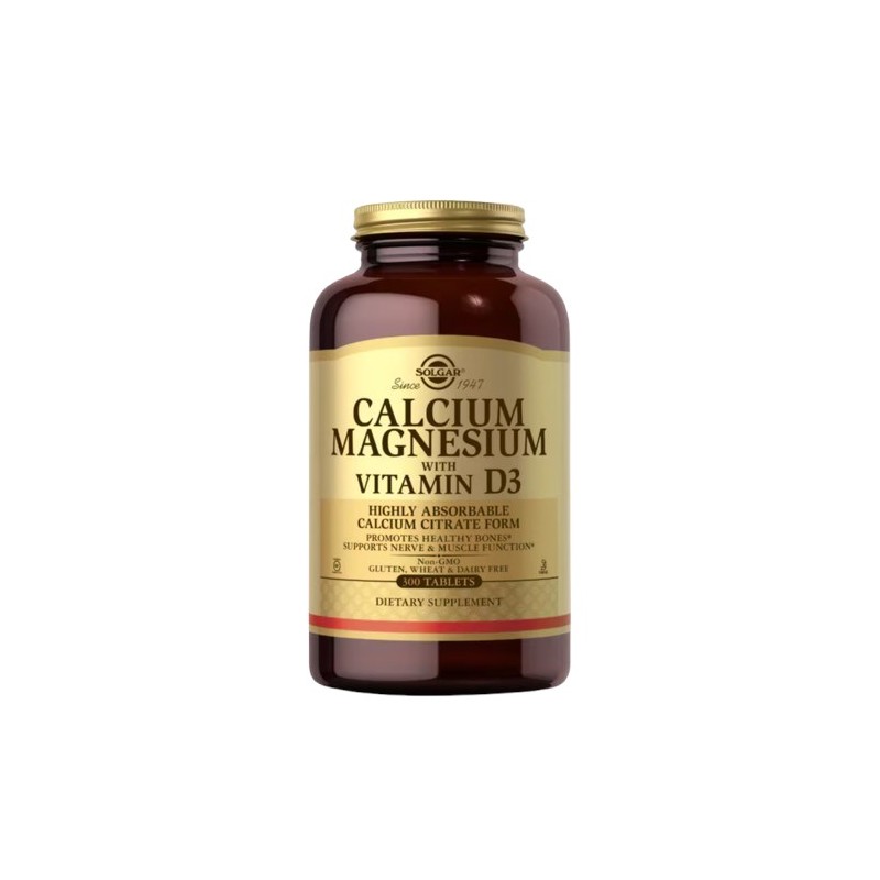 SOLGAR Calcium Magnesium with Vitamin D3 - Wapń, Magnez z witaminą D3 (300 tabl.)