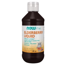 NOW FOODS Elderberry Liquid for Kids - Czarny Bez dla Dzieci w Płynie (237 ml)