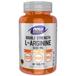 NOW FOODS L-Arginine 1000 mg Double Strength - L-Arginina 1000 mg (60 tabl.)