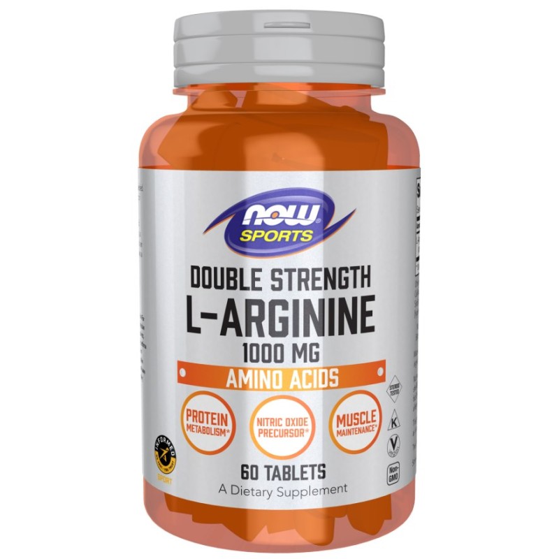 NOW FOODS L-Arginine 1000 mg Double Strength - L-Arginina 1000 mg (60 tabl.)