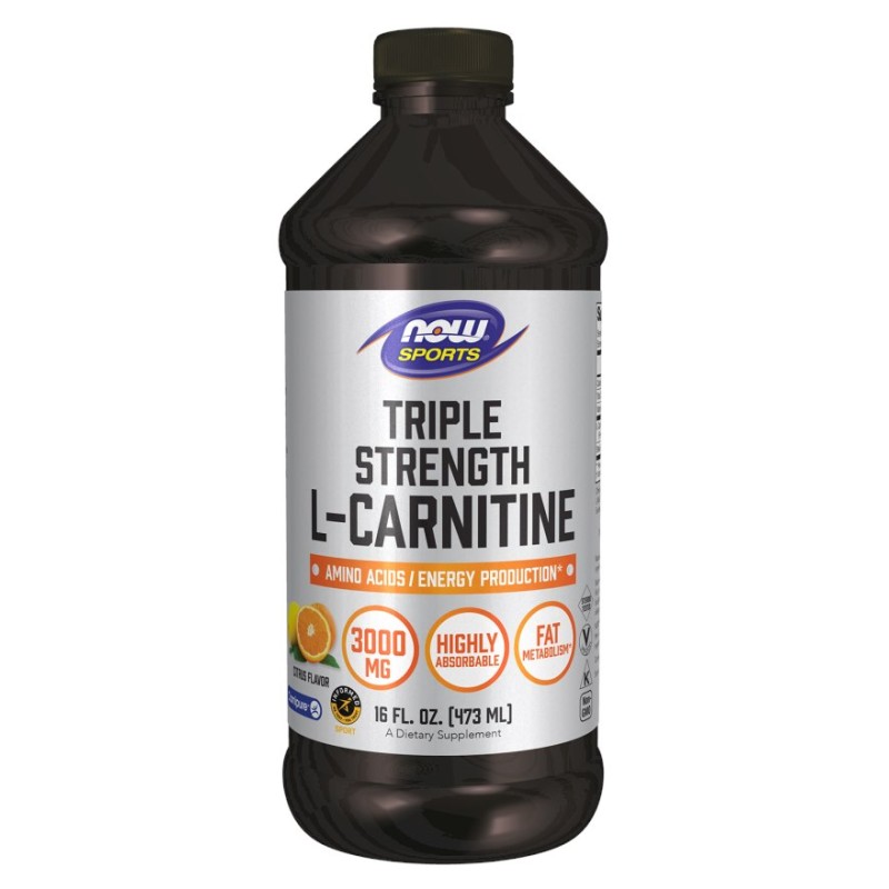 NOW FOODS L-Carnitine Triple Strength Liquid 3000 mg Citrus - L-Karnityna 3000 mg Smak Cytrusowy (473 ml)