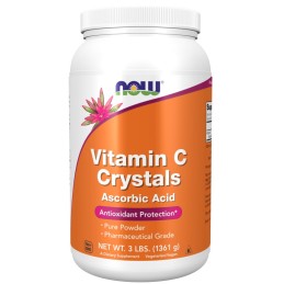 NOW FOODS Vitamin C Crystals Powder - WItamina C (Crystals) Kwas Askorbinowy (1361 g)