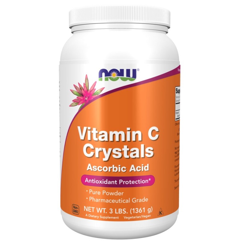 NOW FOODS Vitamin C Crystals Powder - WItamina C (Crystals) Kwas Askorbinowy (1361 g)