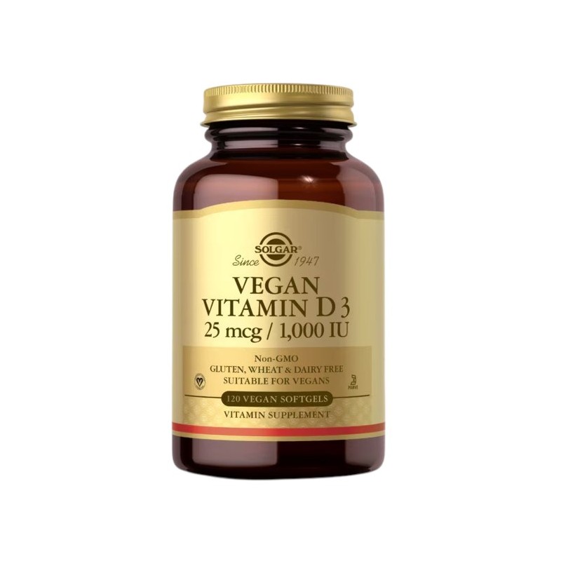 SOLGAR Vitamin D3 25 mcg (1000 IU) - Witamina D3 (120 kaps.)