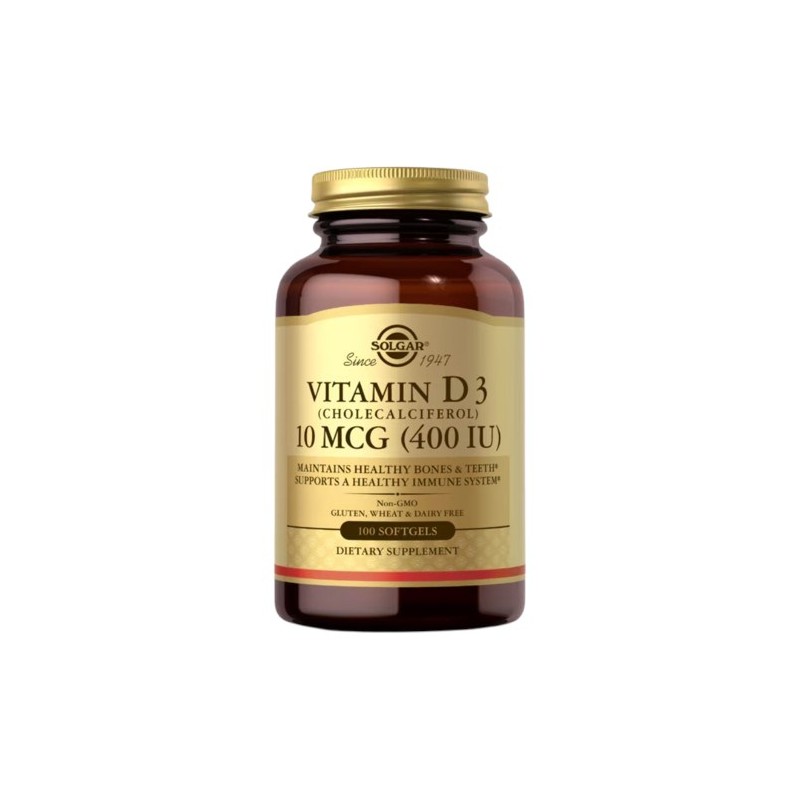 SOLGAR Vitamin D3 (Cholecalciferol) 10 mcg (400 IU) (100 kaps.)