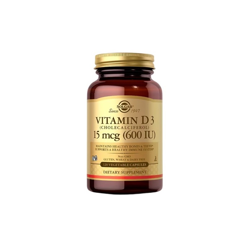 SOLGAR Vitamin D3 15 mcg (600 IU) (120 kaps.)