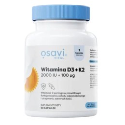 OSAVI Witamina D3 + K2 2000IU + 100 mcg (60 kaps.)