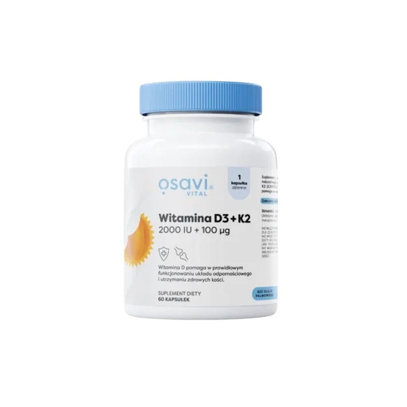 OSAVI Witamina D3 + K2 2000IU + 100 mcg (60 kaps.)