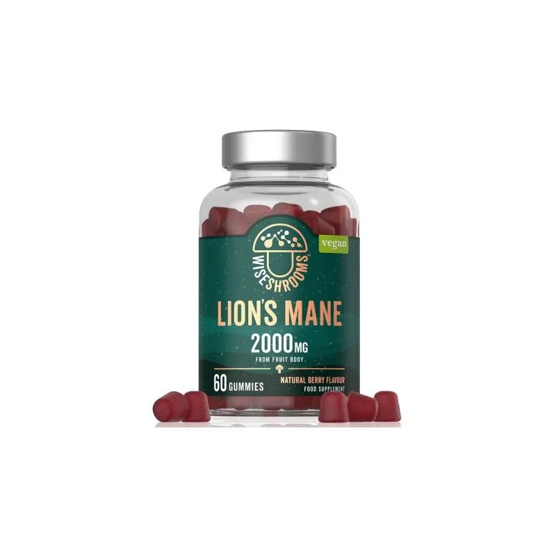 WISESHROOMS Lion's Mane Gummies - Hericum Soplówka Jeżowata (60 żelek)