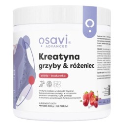 OSAVI Kreatyna, grzyby & różeniec, smak wiśnia z truskawką (300 g)