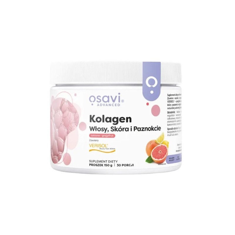 OSAVI Kolagen włosy, skóra i paznokcie, cytryna-grejpfrut (150 g)