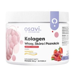OSAVI Kolagen włosy, skóra i paznokcie, rabarbar-truskawka (150 g)