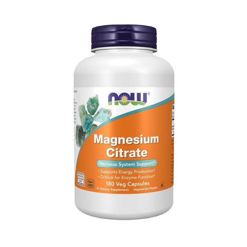 NOW FOODS Magnesium Citrate - Cytrynian Magnezu (180 kaps.)