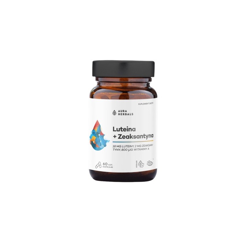 AURA HERBALS Luteina + Zeaksantyna + Witamina A (60 kaps.)