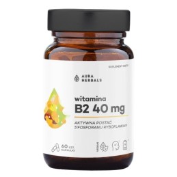 AURA HERBALS Witamina B2 R-5-P 40 mg, ryboflawina (60 kaps.)