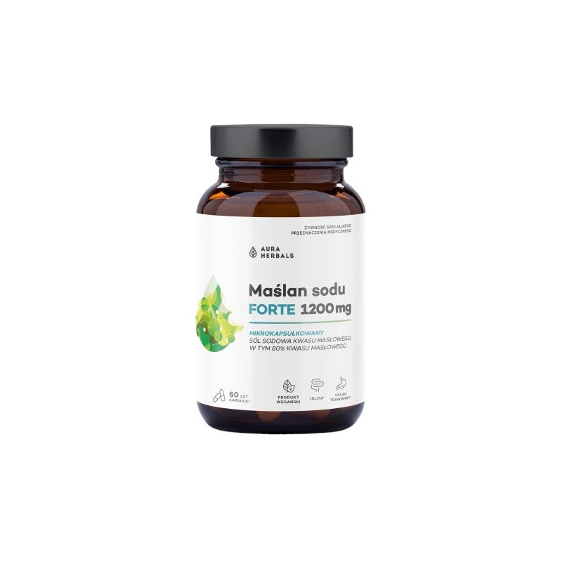 AURA HERBALS Maślan sodu FORTE 1200 mg mikrokapsułkowany (60 kaps.)