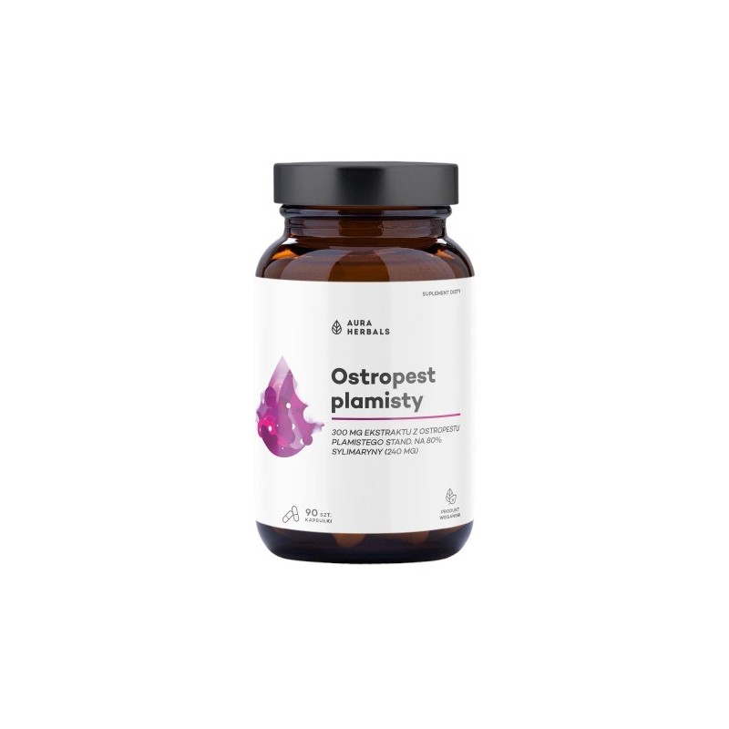 AURA HERBALS Ostropest plamisty - 80% Sylimaryny (90 kaps.)