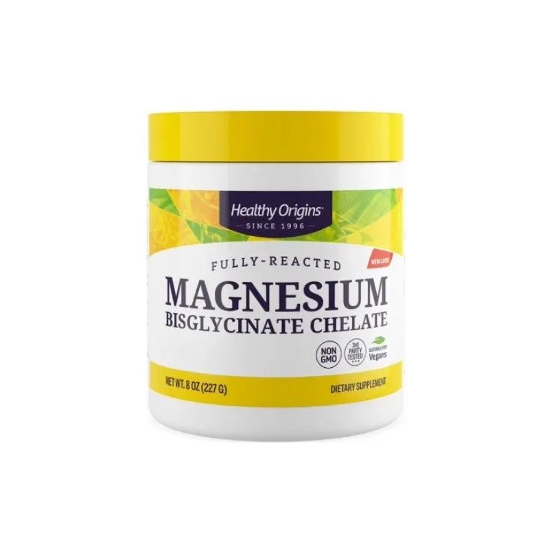 HEALTHY ORIGINS Magnesium Bisglycinate Chelate - Chelat Magenzu w proszku (227 g)