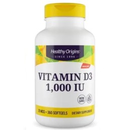 HEALTHY ORIGINS Vitamin D3 1000 IU - Witamina D (360 kaps.)