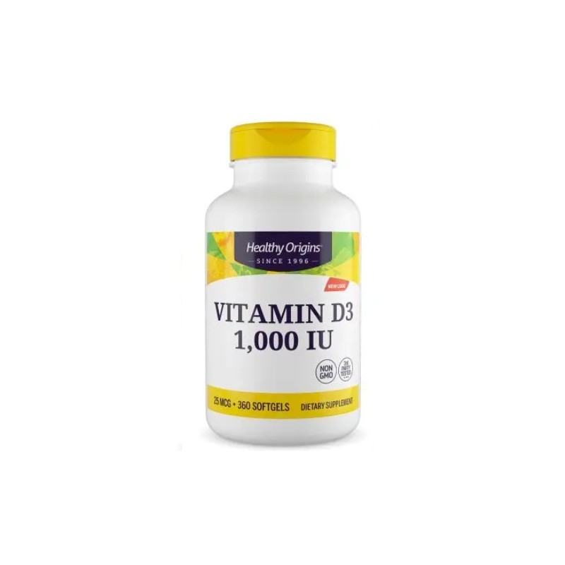 HEALTHY ORIGINS Vitamin D3 1000 IU - Witamina D (360 kaps.)