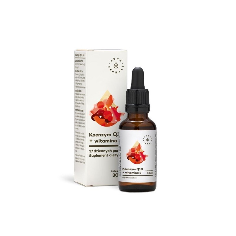 AURA HERBALS Koenzym Q10 + witamina E - w kroplach (30 ml)