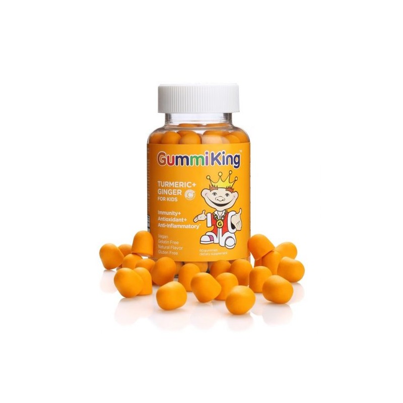 GUMMIKING Turmeric + Ginger for Kids - Kurkuma + Imbir dla dzieci (60 żelek)