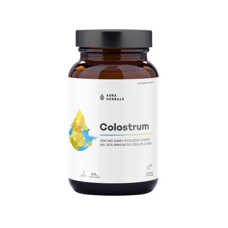 AURA HERBALS Colostrum 500 mg, kwaśna cytryna (66 g)