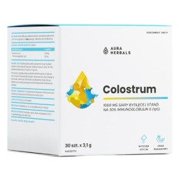 AURA HERBALS Colostrum 1000 mg, bananowe, saszetki (30 szt.)