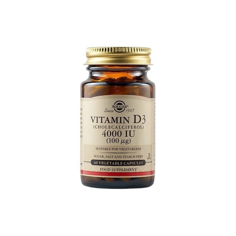 SOLGAR Witamina D3 4000 IU 100 mcg (60 kaps.)