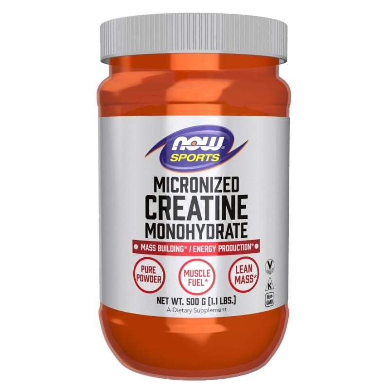 NOW FOODS Creatine Monohydrate, Micronized - Kreatyna Mikronizowany Monohydrat w proszku (500 g)
