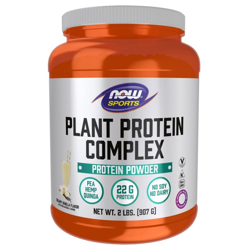 NOW FOODS Plant Protein Complex, Creamy Vanilla - Kompleks białek roślinnych (smak waniolowy) (907 g)
