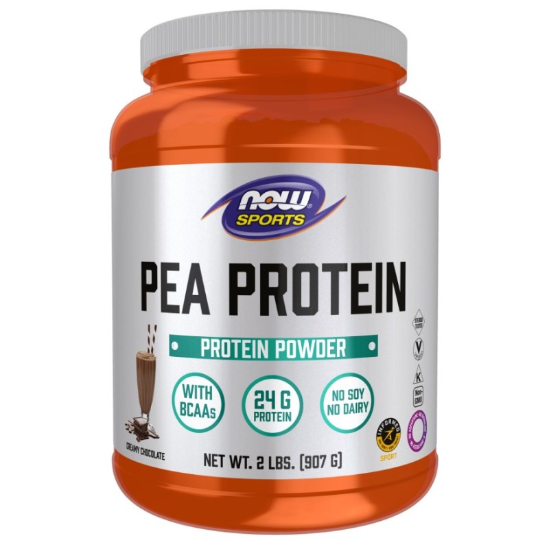 NOW FOODS Pea Protein, Creamy Chocolate - Białko Grochowe, czekoladowe (907 g)