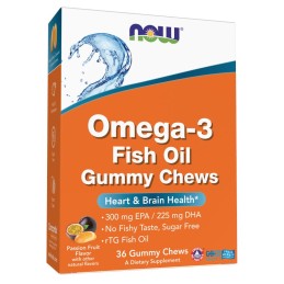 NOW FOODS Omega 3 Fish Oil Żelki o smaku marakui (36 żelkek)